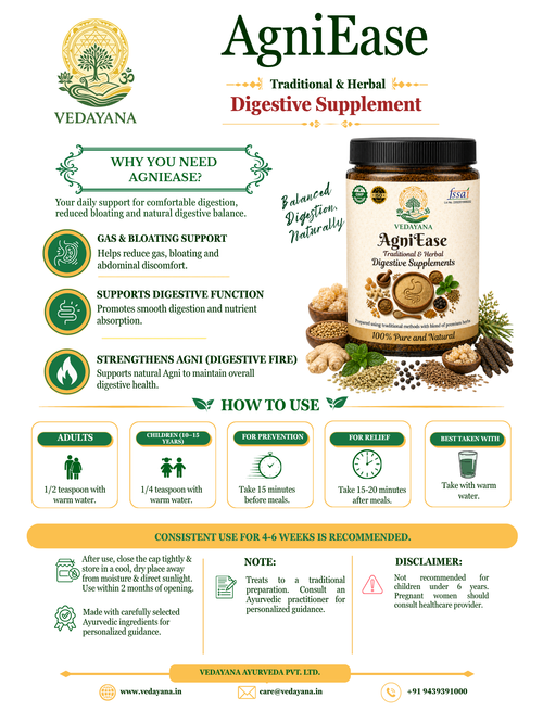 AgniEase - Ayurvedic Herbal Powder to Support Digestion and Gut Comfort