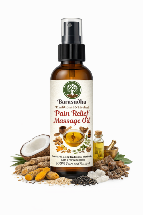 Barasudha deep tissue pain relief massage oil by Vedayana | 
Ayurvedic formula for joint and muscle pain relief India