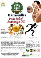 Barasudha Pain Relief Massage Oil with product details and usage instructions.