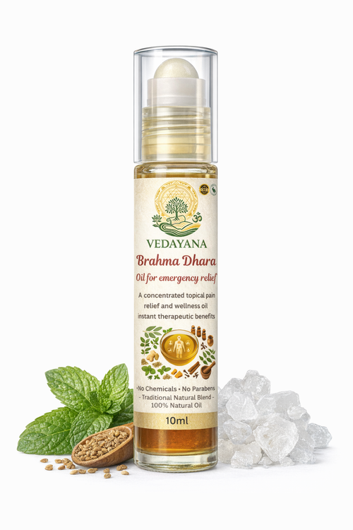 Brahma Dhara natural sinus relief roll-on by Vedayana | camphor-based 
headache congestion relief Ayurvedic formula