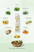 GuardEase Ayurvedic herbs ingredients mosquito repellent | neem 
eucalyptus natural herbal protection formula by Vedayana
