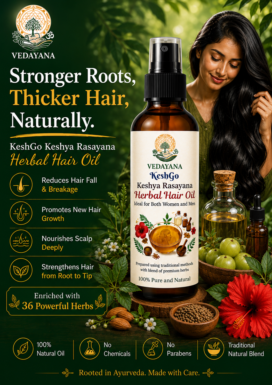 Keshgo - Ayurvedic Hair Oil for Hair Fall Control & Regrowth