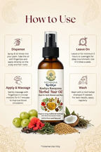 Keshgo hair oil bottle with usage instructions | natural hair fall 
control and growth oil by Vedayana