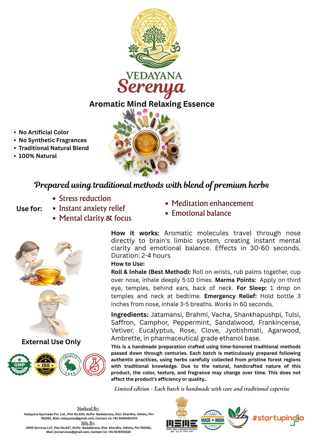 Serenya – Aromatic Essence for Anxiety Relief & Deep Sleep
