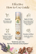 Serenya bottle with usage instructions and product details | natural 
aromatic essence for deep sleep and anxiety relief