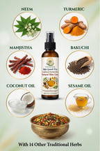 Skin Guard Pro Ayurvedic herbs ingredients for skin healing | neem 
turmeric natural herbal skin care oil by Vedayana